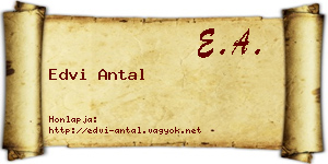 Edvi Antal névjegykártya